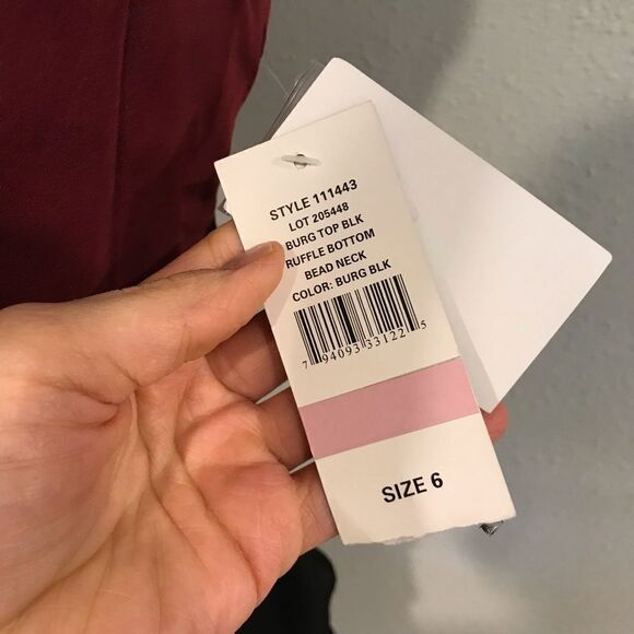 Black and burgundy midi sleeveless layered dress - Picture 4 of 13